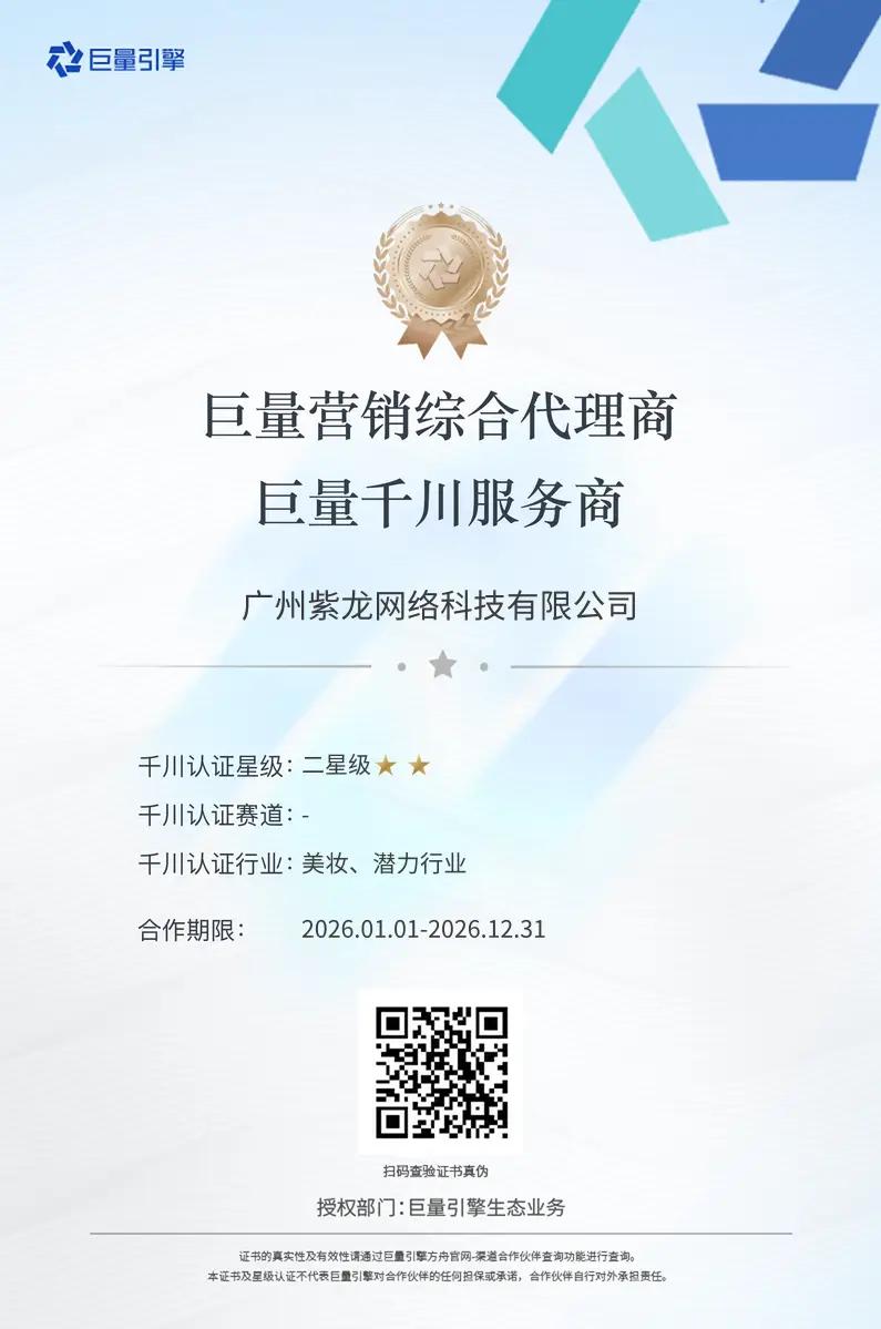 巨量营销综合代理商巨量千川服务商二星级